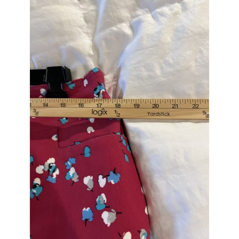 Kate & Mallory Pants Red Print Stretch Canvas Pull On Tapered Leg Plus XL New - Picture 5 of 8